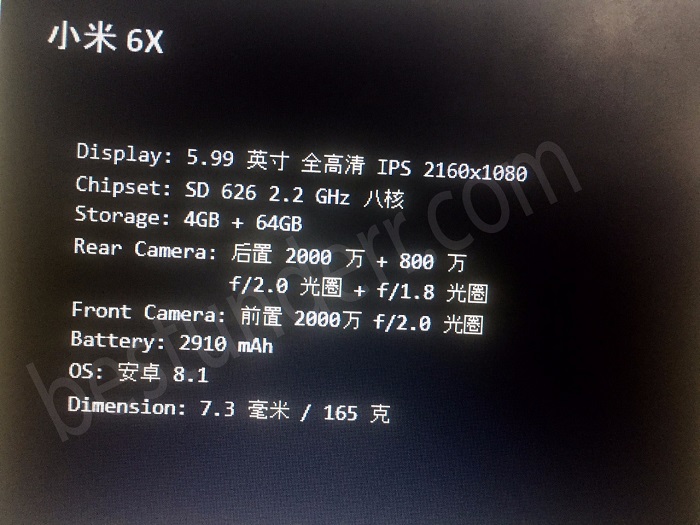 Xiaomi 6X
